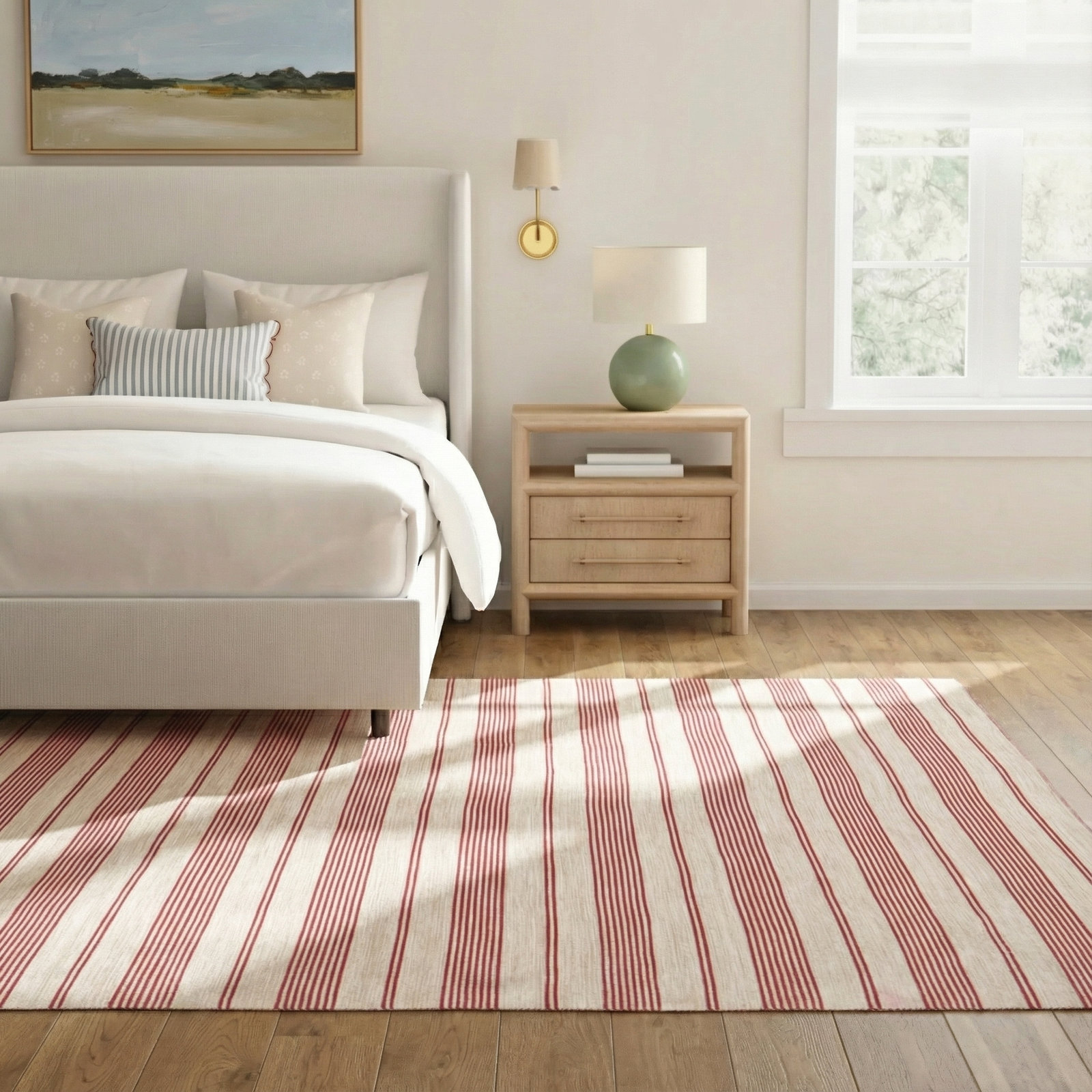 Shastina Coastal PET Yarn Red/Ivory Rug, Rectangle 8' x 11'