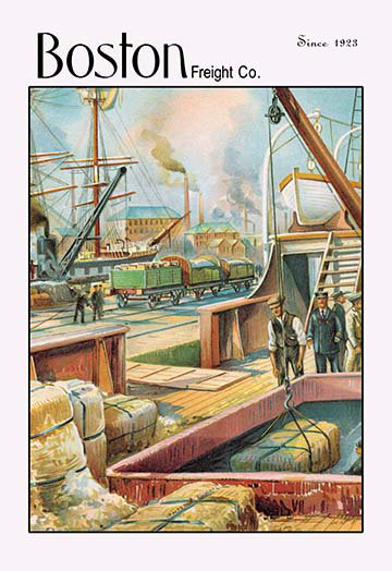 Boston freight company-impression d’art graphique, H 42 po x l 28 po x P 1,5 po