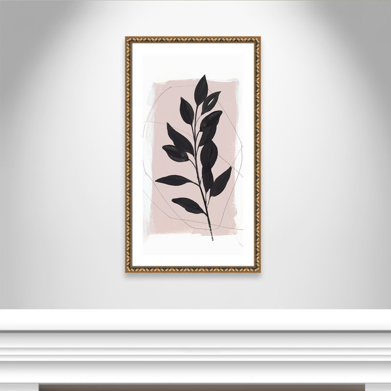 Ramie II - reproduction d'art, Papier avec cadre à perles dorées, H 41,5 po x l 23,5 po x P 1,13 po