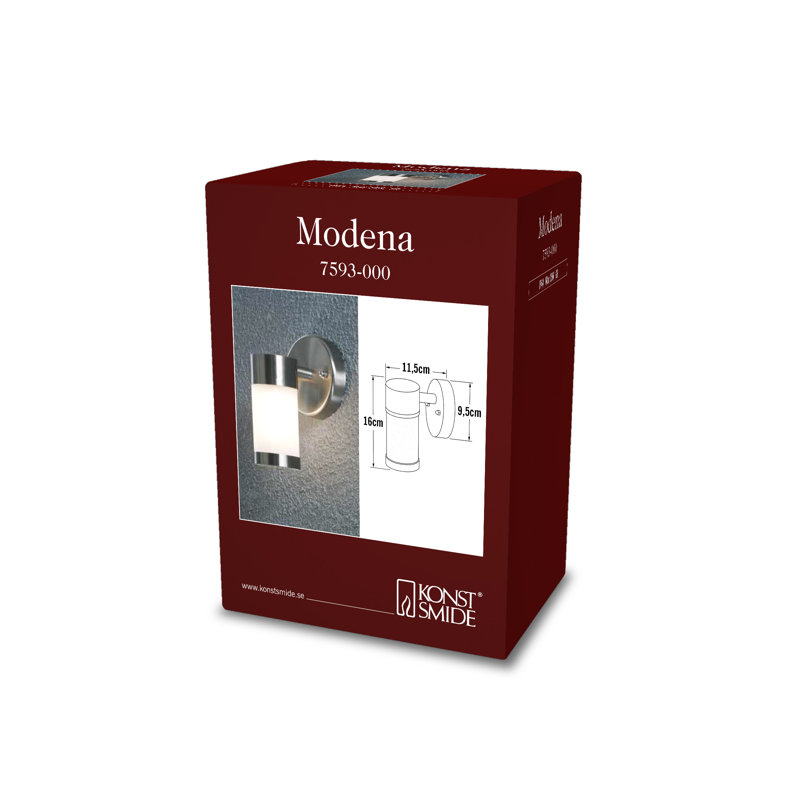 Modena Stainless Steel 16cm H Outdoor Armed Sconce