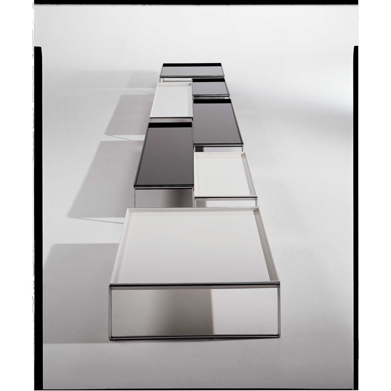 Trays Coffee Table, White, 10" H x 31.5" L x 15.75" W