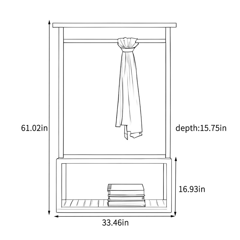 Elegant Wardrobe Cabinet with Sturdy Mortise, Walnut