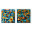 Daffany - Ensemble de 2 collages abstraits carrés-101847758-101847759