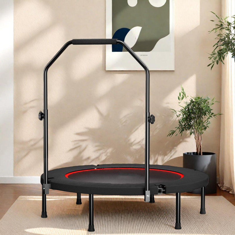 Trampoline pliable de 40 pouces avec poignée réglable et élastique de qualité supérieure