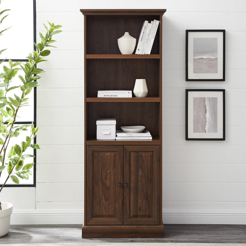 Sanjai Storage Bookcase, Dark Walnut