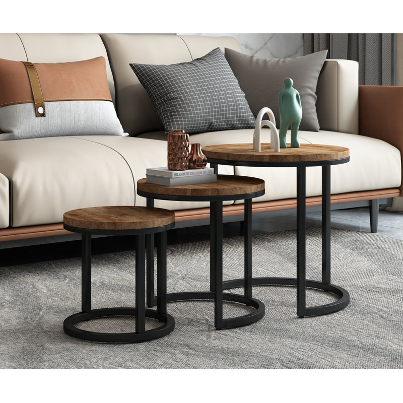 Jean 3 Piece Nest of Tables, Mango Natural