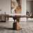 Aurora 59'' Mid-Century Solid Wood Round Dining Table With Glass Lazy Susan
