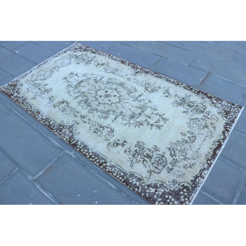 Tapis turc rétro de style scandinave pour salle à manger - brun