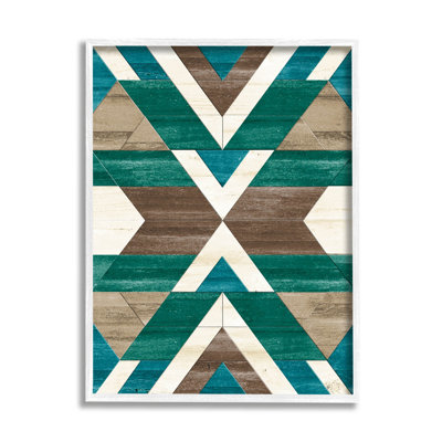 Green Aztec Geometric Pattern by Erica Billups - Graphic Art
