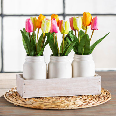 11 " H Faux Plant in Ceramic Vase