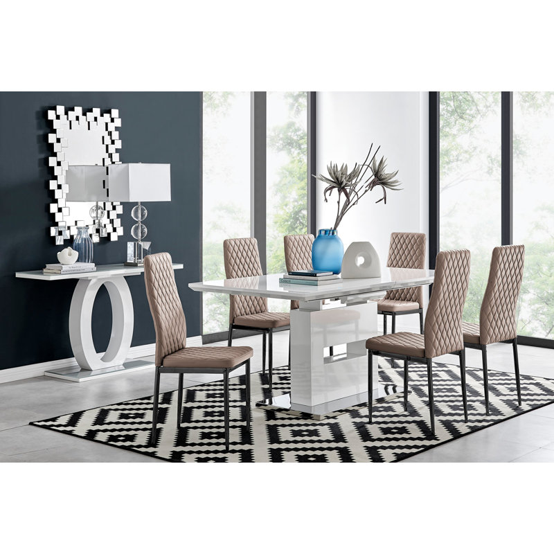 Eubanks Butterfly Leaf Dining Set, Cappuccino/Black