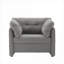 Fauteuil d'appoint surdimensionné en chenille gris doux pour salon