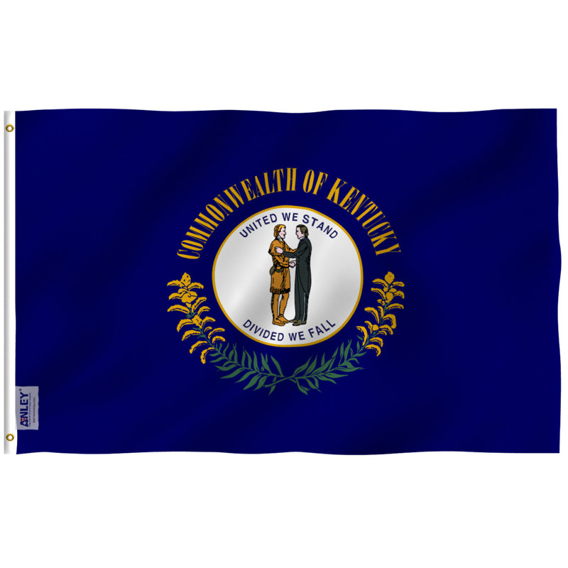 Drapeau de maison en polyester 36 po x 60 po Kentucky State