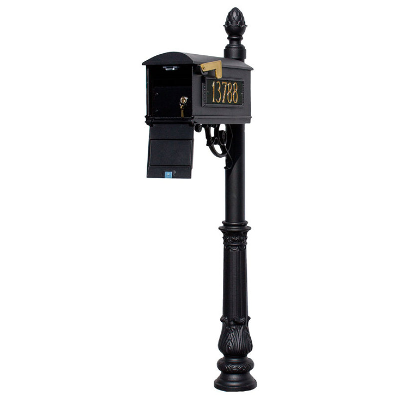 Lewiston Aluminum Post Mounted Mailbox, Yes