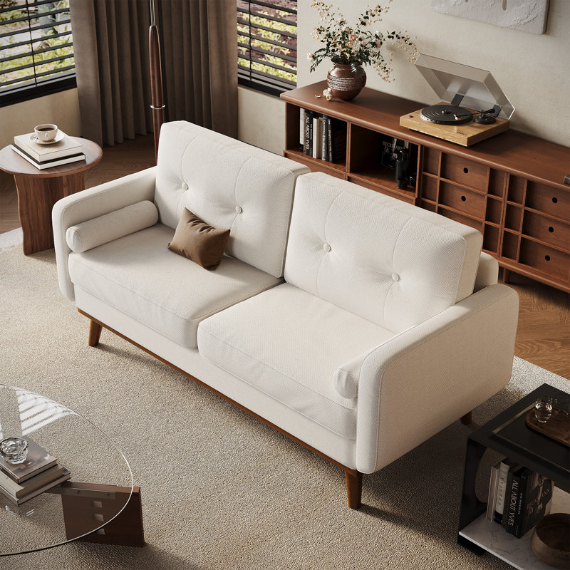 Canapé-lit 65 po Mid-Century, Beige