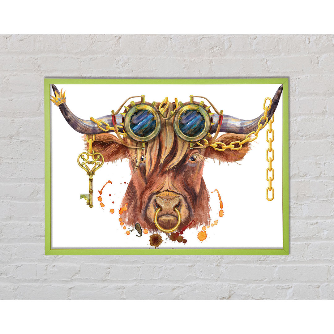 Evgeniy The Highland Cow Goggles - Einzelner Bilderrahmen Kunstdrucke