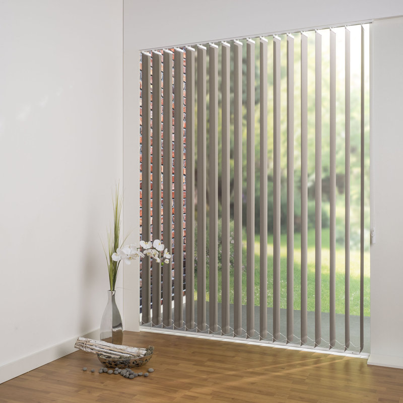 Blackout Vertical Blind, 180cm L x 220cm W, 8.9cm, Brown