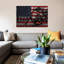 New York - Wall Street Charging Bull, Us Flag - Print on Canvas-56730951-112914067