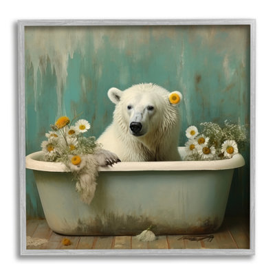 Ours polaire, art de la giclée encadrée par Lazar Studio