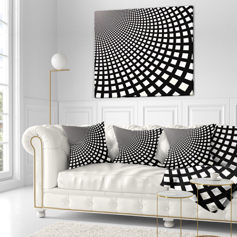 Oreiller abstrait mosaïque pixels carrés, 18 po x 18 po, Coussin décoratif