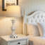 Ensemble de 2 lampes de table 28 "en blanc délavé Farmhouse avec port USB A + C pour la chambre à coucher, ampoules incluses