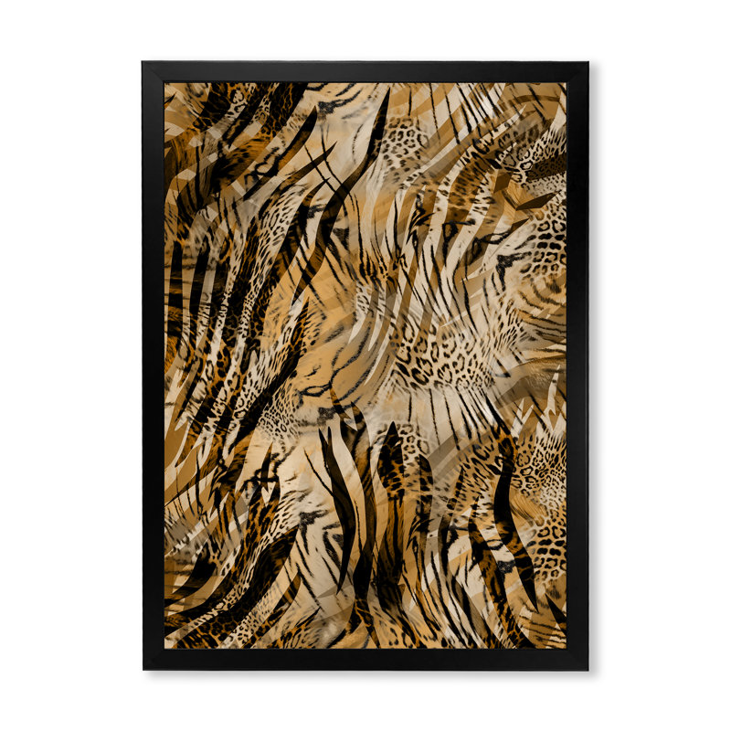 Léopard et tigre IV - Impression sur toile, Toile avec cadre photo noir, H 32 po x l 16 po x P 1 po