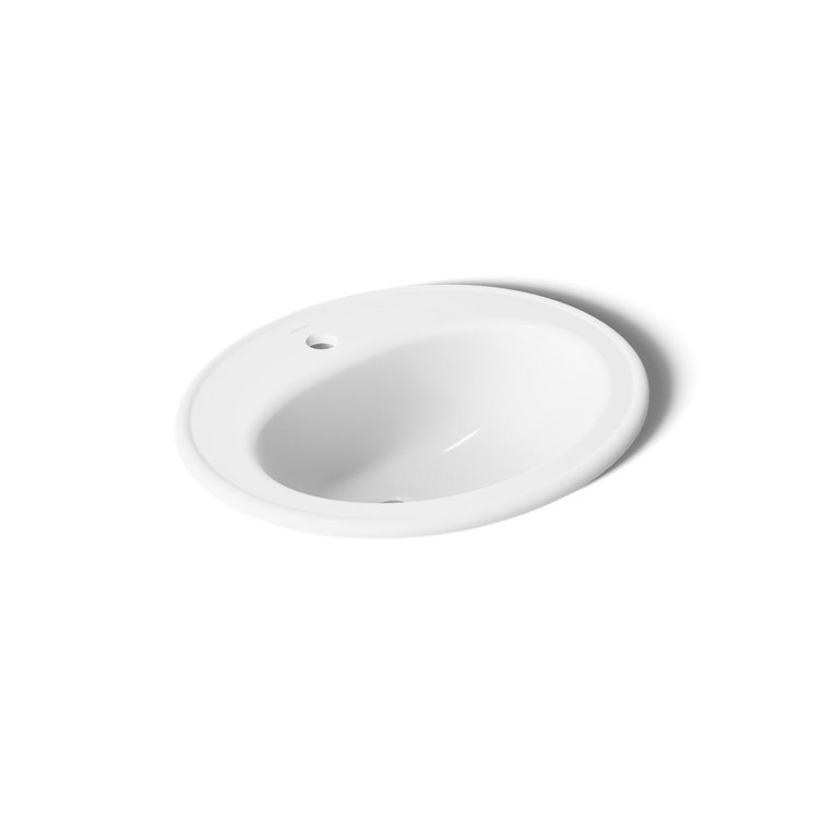 Pennington Ceramic Oval Drop-In Bathroom Sink with Overflow