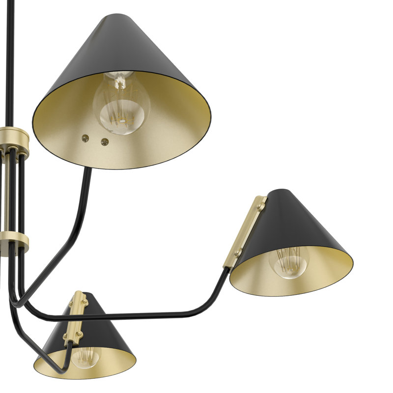 Grove Isle 5 - Light Unique Geometric Chandelier, Black
