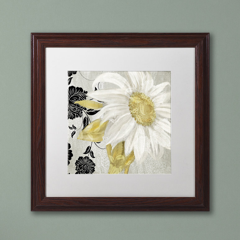 «Sunroom II» par Jadaya, impression encadrée, H 16 po x l 16 po, Blanc, Toile avec cadre brun