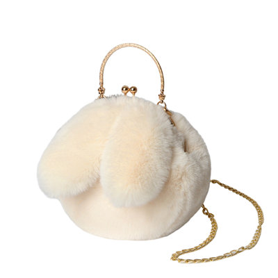  Plushs Rabbits Bag Women Crossbody Tote Hair Bag Rabbits Ears Clip Mouth Bag Clip Bags
