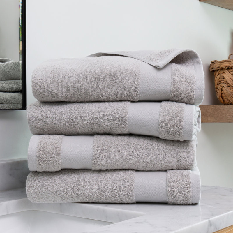 Ensemble de serviettes 100% coton Berner, Gris clair