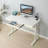 Adjustable Glass Top Metal Base Writing Desk-109974874