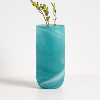 Vase à fleurs moderne en verre avec motif tourbillonnant