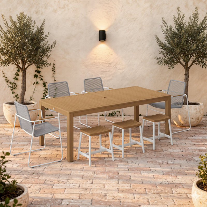 Schipper 9Pc FSC Wood Outdoor Patio Extendable Dining Set