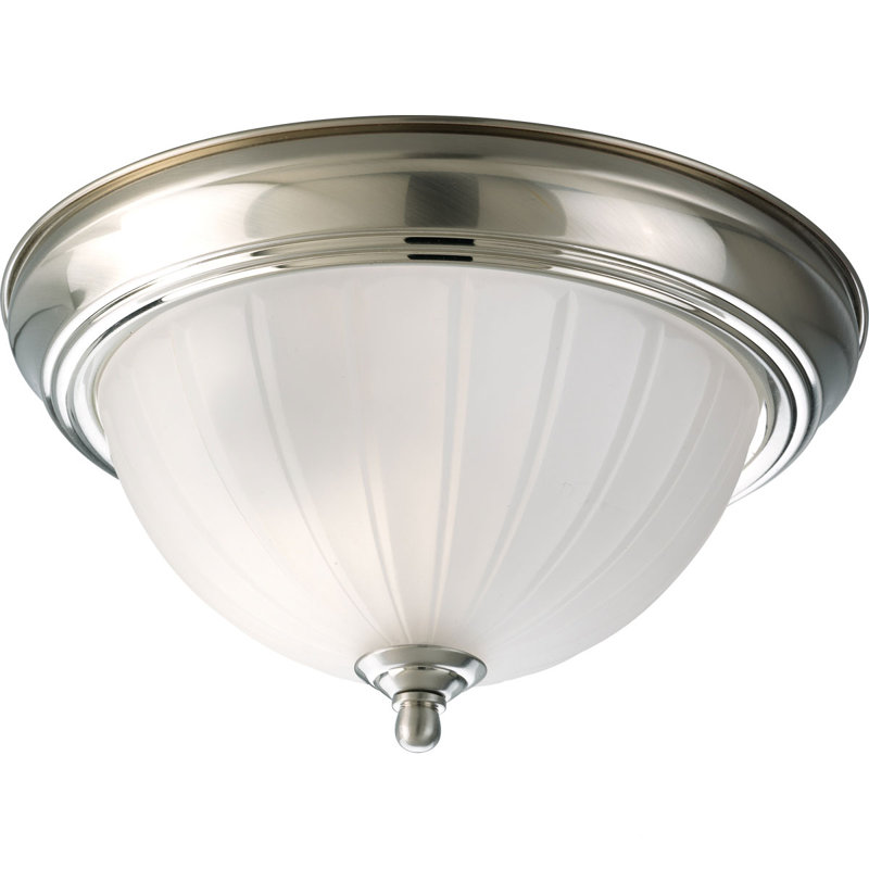 Bodnar Glass Flush Mount, Brushed Nickel, Medium Base, 6" H x 11.38" W