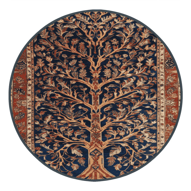 Tapis brun lavable à la machine, Rond 7 pi