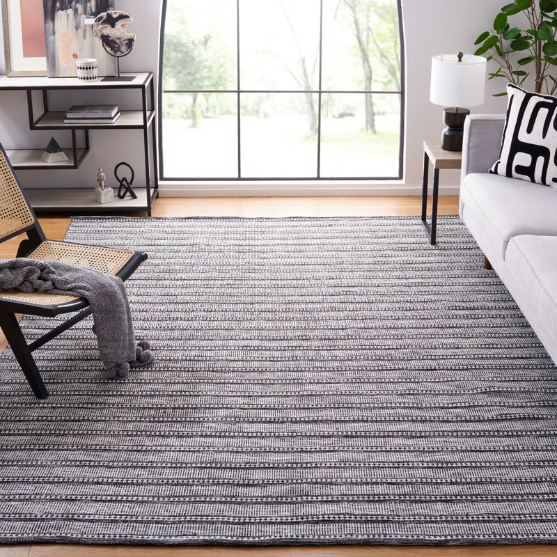 Kilim Hand Woven Performance Striped Rug, Rectangle 8' x 10'