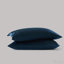 2 taies d'oreiller standard 2 pièces de luxe bleu minuit