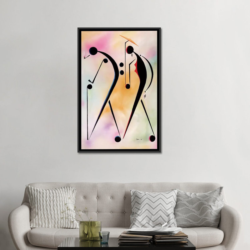 « ole pour les gens », impression sur toile, H 26 po x l 18 po x P 1,5 po, Toile avec cadre noir, Pas de tapis