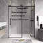 Porte de douche sans cadre l 56 à 60 po x H 76 po en noir mat-116927476