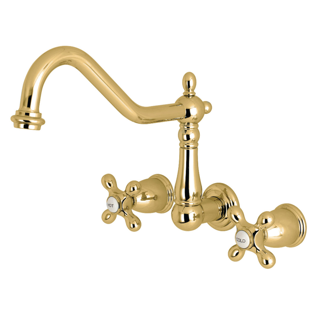 Kingston Brass Heritage Two-Handle 3-Hole Wall Mount Roman Tub Faucet Kingston Brass 