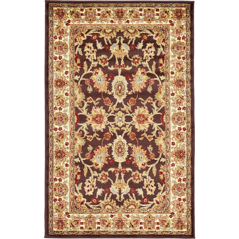 Tapis à motif oriental brun Odyssey, Rectangle 3 pi 3 po x 5 pi 3 po