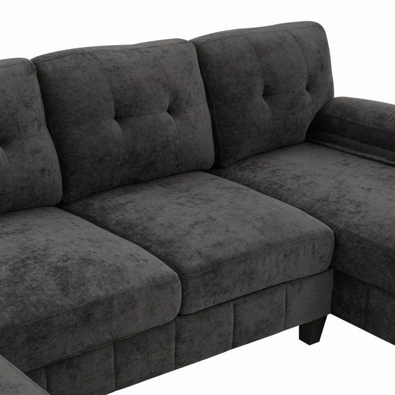 Canapé modulaire en U en chenille de 103,5 po avec double méridienne, poches de rangement et coussins d'accoudoirs pour le salon