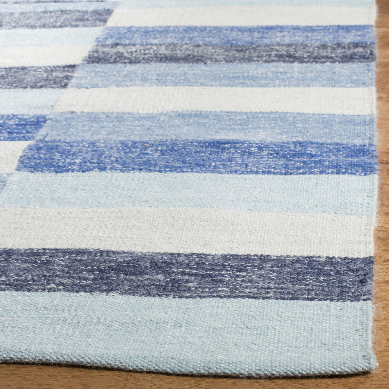 Whittlesey Hand Woven Cotton Striped Rug, Rectangle 5' x 8'
