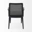 Chaise de salle à manger rembourrée en tissu crème et noire