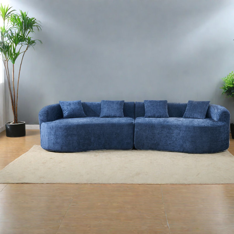 Canapé en chenille peu encombrant, mousse haute densité, conception moderne pour petits appartements