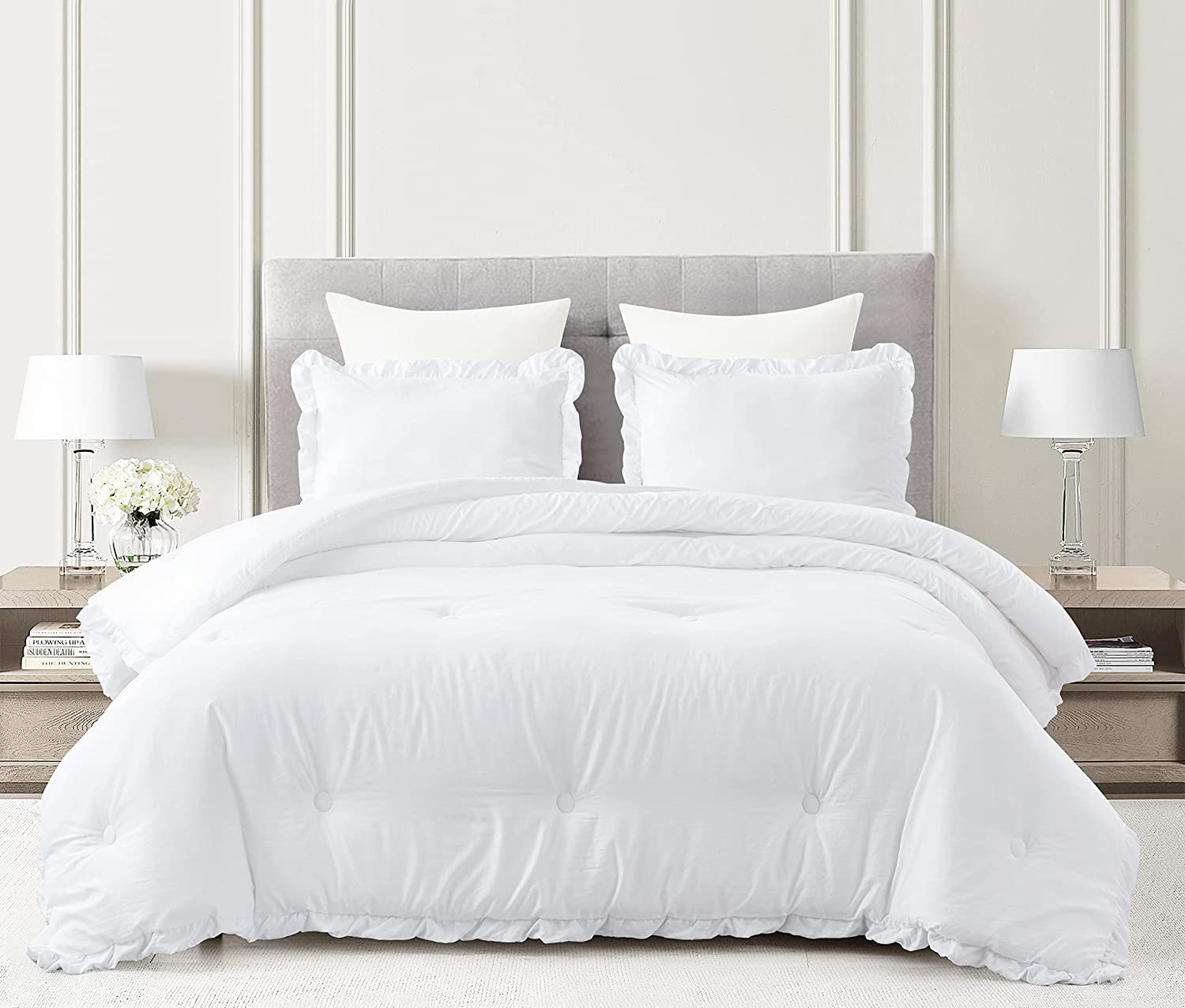 Chezmoi Collection Nora Washed Microfiber Ruffled Comforter Set & Reviews | Wayfair