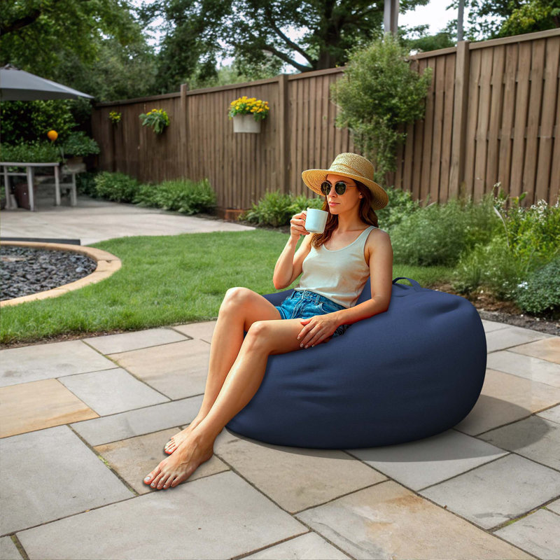 Sunbrella Bean Bag Lounger Cover (Bag Only,Medium), 20" H x 20" W x 31" D, Canvas Navy