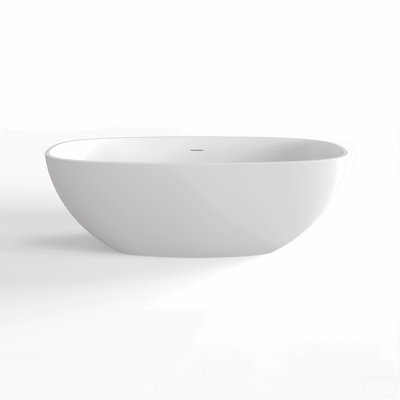 66.9 Inch Freestanding Solid Surface Soaking Bathtub
