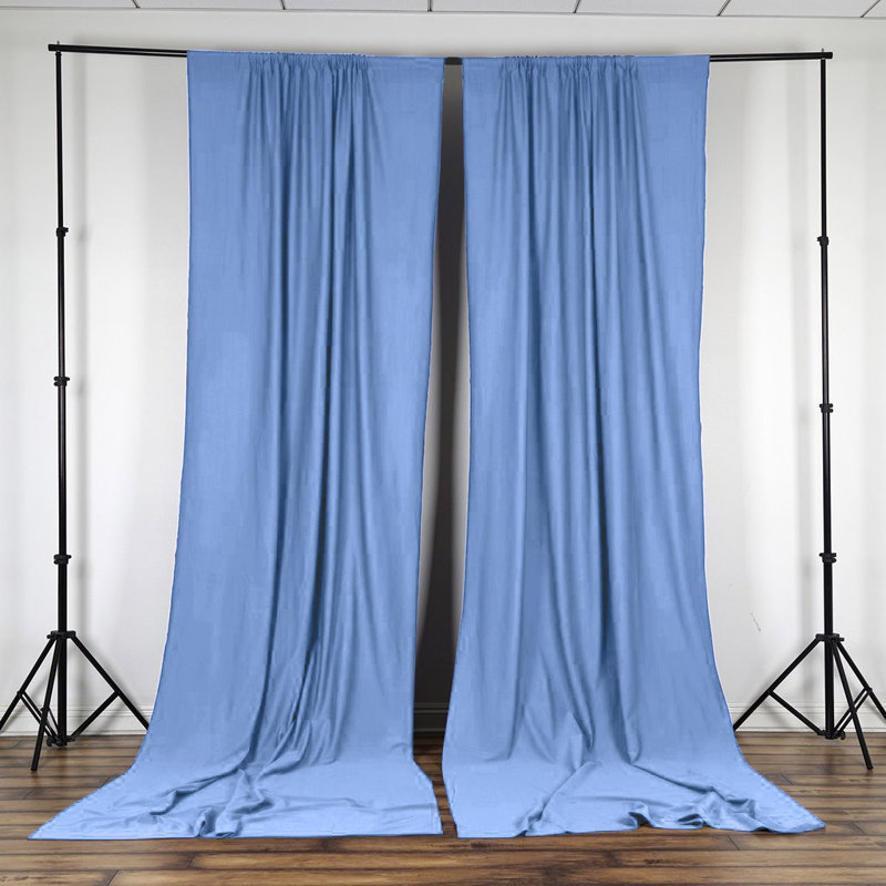 Antion Semi Sheer Curtain Single Panel, 56" x 96", Light Blue